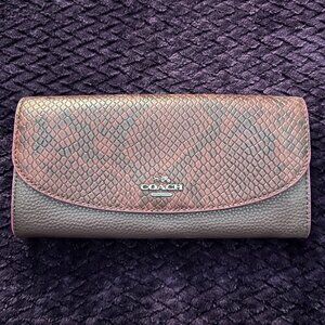 COACH-Slim Envelope Wallet in Refined Leather with Python Embossed
